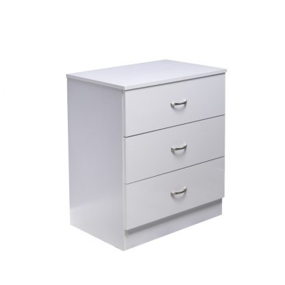 Chilton 3 Drawer Chest of Drawres White Gloss Cut Out B