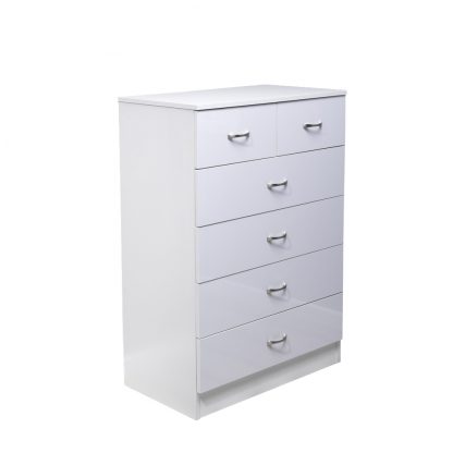 Chilton 6 Drawer Chest of Drawres White Gloss Cut Out B