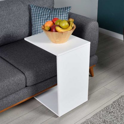 Mobile Sofa Coffee Table in White